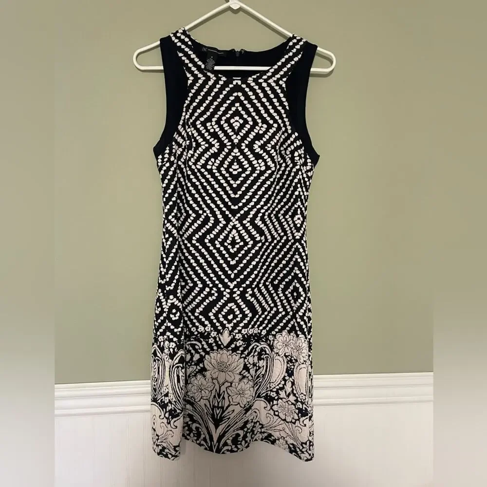 INC International Concepts Navy Blue Women’s pattern dress, size Medium